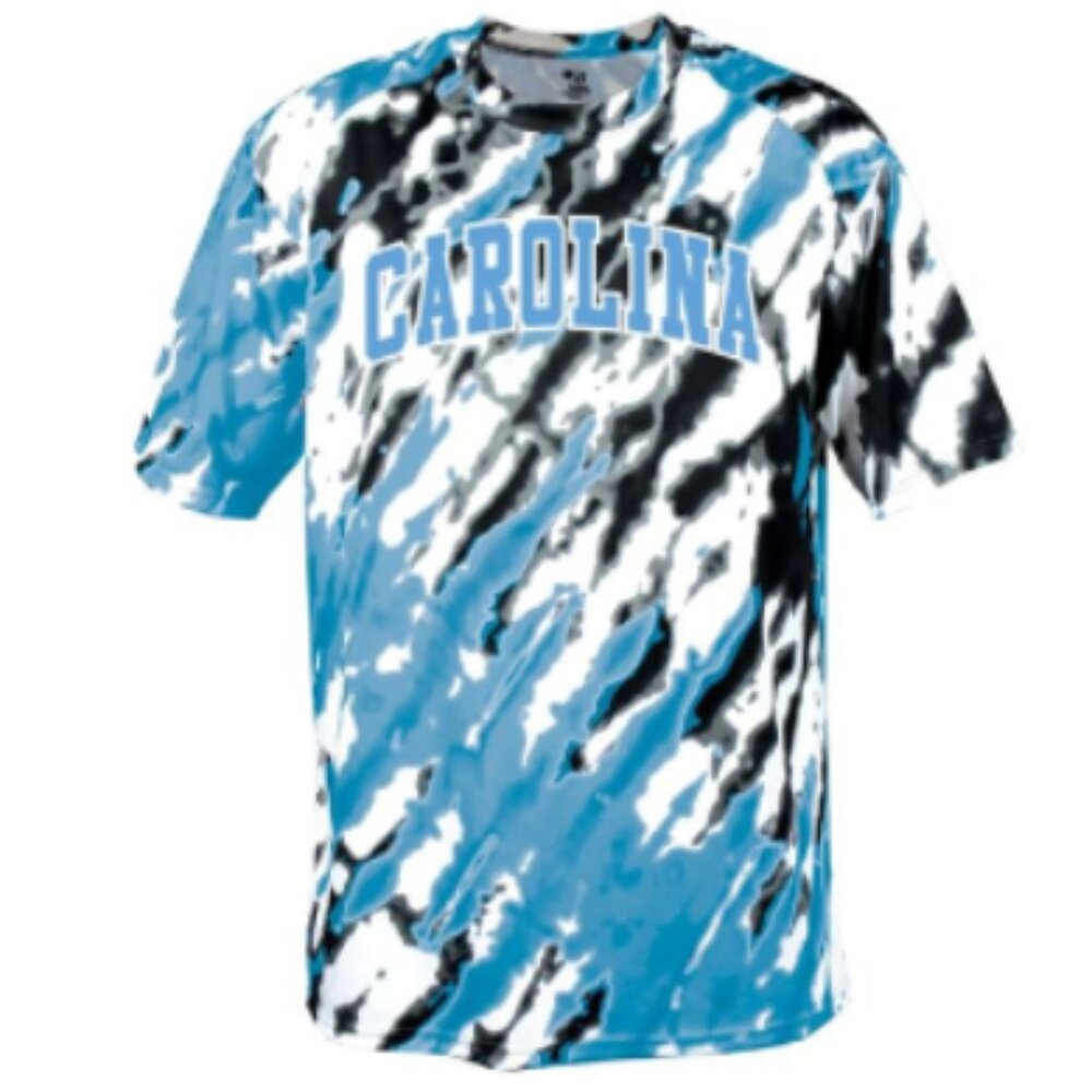 Badger Men's CALIFORNIA Tie Dri Performance Shirt Blue Black White Size Large